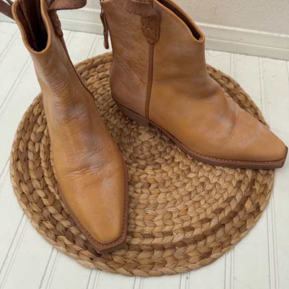 Free People We The Free Wesley Leather Ankle Boots Papaya Tan  6.5 - Picture 7 of 10